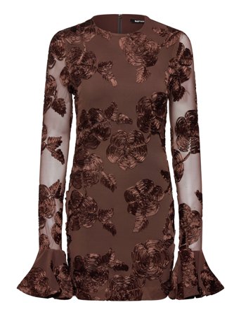 Flower Mesh Mini Dress Kort Kjole Brown ROTATE Birger Christensen