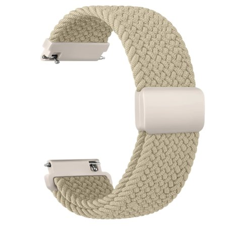20mm Flettet Sololoop for Garmin Vivoactive 5/3/3 Music Armbånd for Garmin VivoMove3/Trend/Sport Venu SQ/SQ2/2plus Reim Beige Beige