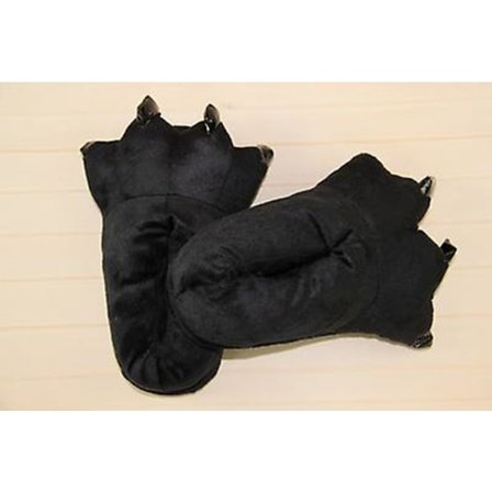 Voksne/børn Plysdyr Pote Klo Sko Unisex Sjove Grønne Dyr Plys Dinosaur Klo Hjemmesko Til Indendørs black