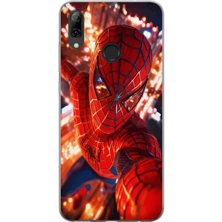 Yhteensopiva Puhelinkuori Huawei Huawei P smart 2019 Spider Man intensiivisessä toiminnassa välkkyvien valojen ja dynaamisen perspektiivin kera elok