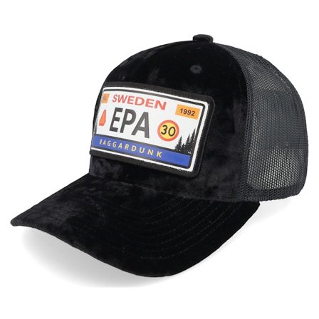 Iconic - Černá trucker Kšiltovka - Epa Registreringsskylt Velvet Black A-Frame Trucker @ Hatstore