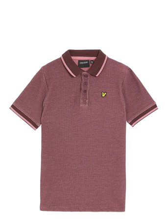 Two T Waffle Polo Shirt Burgundy Lyle & Scott