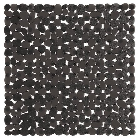 Firkantet brusemåtte med småsten, skridsikker og anti-skimmel - 53x53 cm skridsikre brusemåtter, gummibademåtter