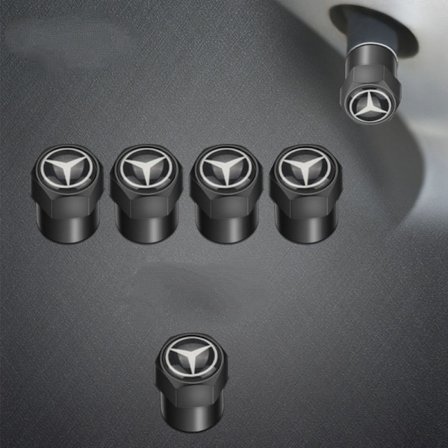 Auton rengasventtiilin pölykapselit Benzille logolla, 4 kpl metalliset auton rengasventtiilin korkit Benz-renkaille, korroosionesto