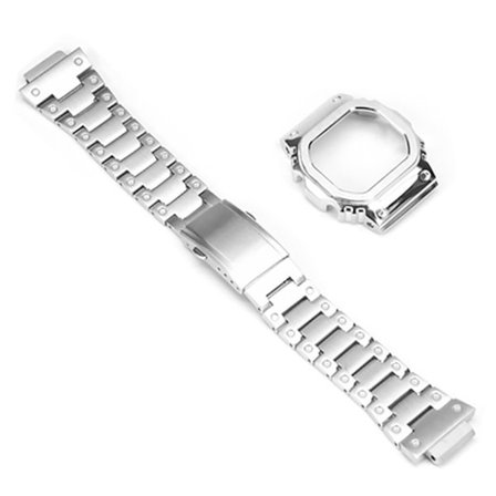 Watch i rostfritt stål med armband och watch case