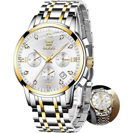 Herr Quartz Klocka Stor Urtavla Diamant Vattentät Klocka (Vit)