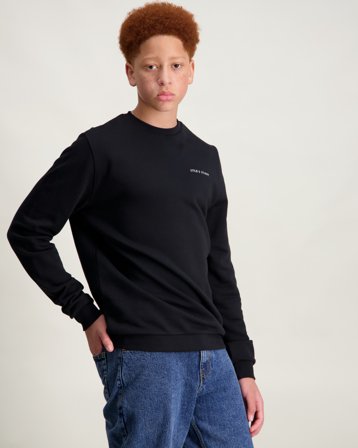 Lyle & Scott Script Crew Neck Sweatshirt Czarny Swetry Chłopiec - Kids Brand Store