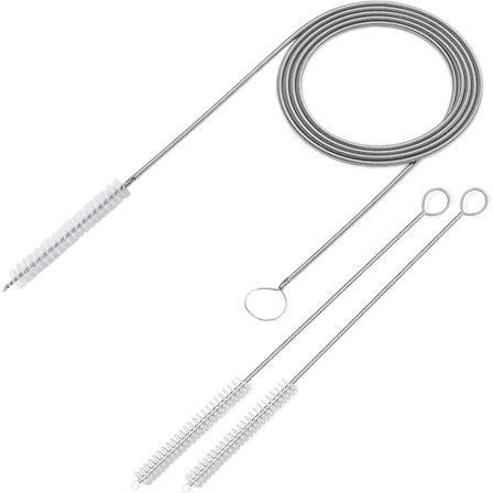 Lang stålbørste for rengjøring av avløpet i soltaket for bil og kjøleskap, 152 cm x 1 cm