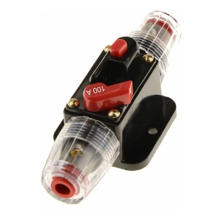 100A sulake, 12V - 24V DC sulakepidike, manuaalinen kytkin ajoneuvon äänentoistoon, DC sulakeboksi äänentoistojärjestelmän suojaus (100A)