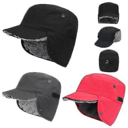 Vinterlue med øreklaffer og skyggelue Basecap Trapper Vanntett Unisex_Kvalitetsgåvor