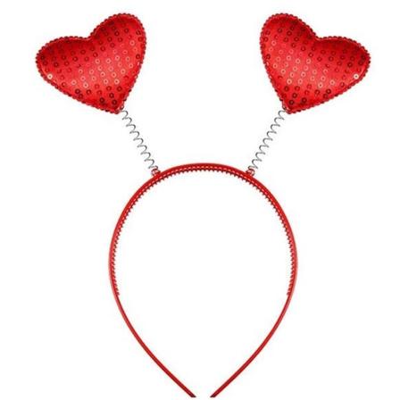 Sydänpääpanta Punainen Paljetti Rakkaudenmuotoinen Pääpanta Juhlahiukset