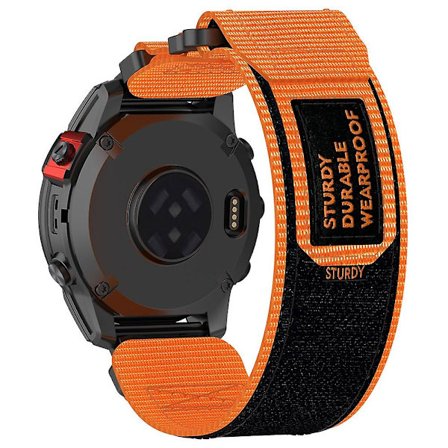 Garmin Fenix 7X/7X Pro/Instinct 2X/Quickfit 26mm Nylon-tarrakiinnitysranneke - Oranss