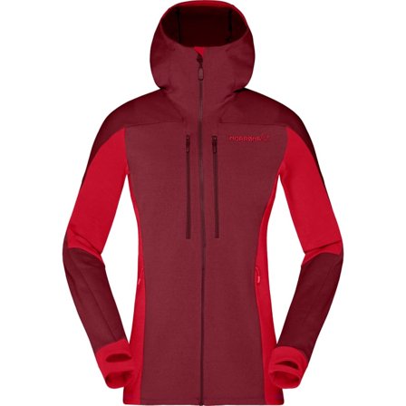 Norrøna Women's Trollveggen Powerstretch Pro Zip Hood Women Mid layer tops Red L