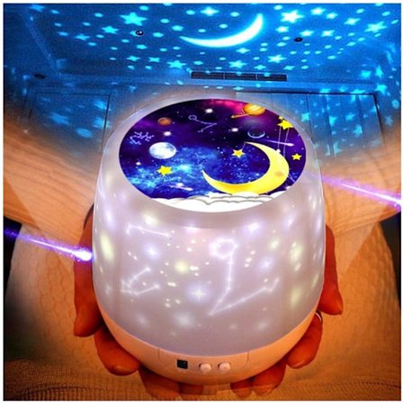 Musiikkiprojektori Lastenlamppu, Lastenhuoneen Pyörivä Tähtilamppu Lapsille Tähdet