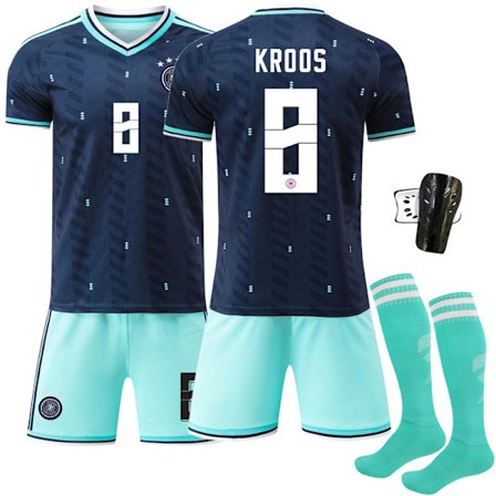 2025–2026 Tyskland VM Bortaställ Barn Vuxen Fotbollströja Set No.13 Müller No.8 Kroos No.7 Havertz Storlek 8 med strumpor + utrustning
