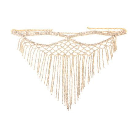 Strass Tofs Maskerad Mask Huvudbonad Dekorativ Ansiktskedja Kostym Mask