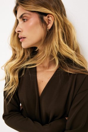 NA-KD vergoldete Ohrringe mit Stein - Schmuck - Gold - One Size