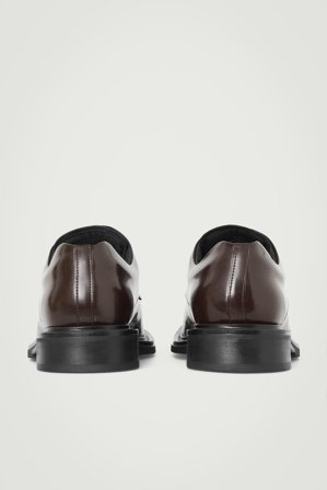 COS Men's Square-Toe Leather Derby Shoes in Brown