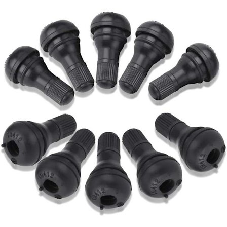 10 stk TR412 hjul snap-in dekkventil, dekkventilstamme gummi
