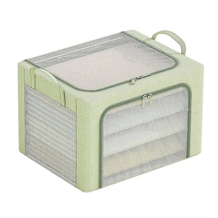 Stable Stappbare Klær Oppbevaringsboks med Synlig Vindu Multifunksjonell Glidelås Lekeoppbevaringspose