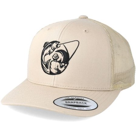 Hunter - Beige trucker Keps - Fishing Circle Khaki Trucker @ Hatstore