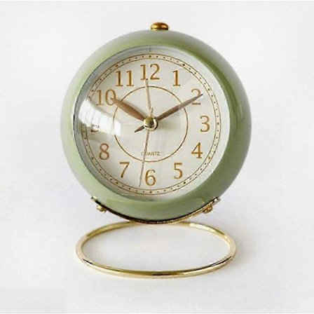 Kompakt Stille Vækkeur, Traditionelt Analogt Quartz Bordur med Høj Alarm og Baggrundsbelysning