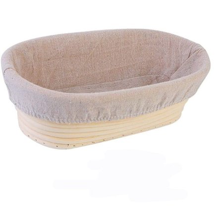 Oval Rattan Brødkurv Brødbakingskurv Brødform for Heving av Brødet Brødhevingskurv 25cm(Ellipse 1PCS)
