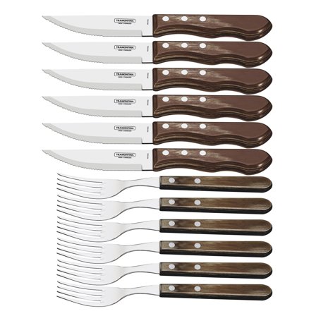 Tramontina Jumbo steakbestik 12 dele - Brun | KitchenOne