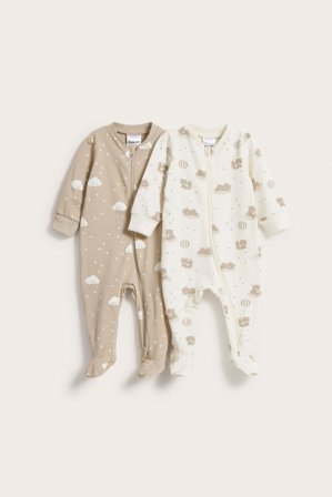 Kappahl | Piżamy we wzory, 2-pak | Offwhite