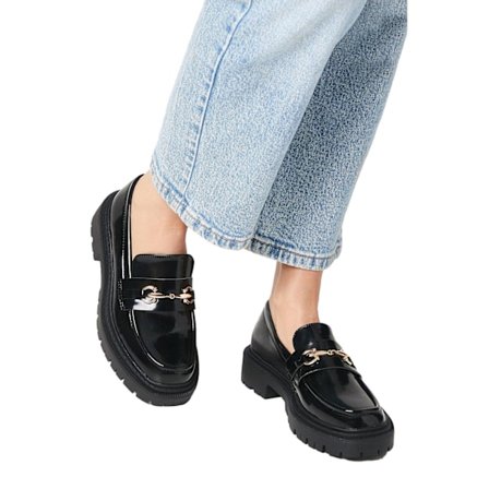 Faith Dam/Damer Nola Square Toe Chunky Flat Penny Loafers 5