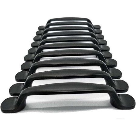 20x Håndtag Køkkenlåge Skab Skuffe Møbel Møbel Skuffe Afstand 96mm, Sort Aluminium-FA-