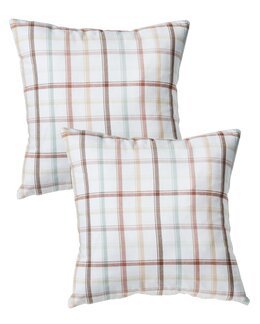 Pudebetræk Camilla 2-pak med vævede tern Beige