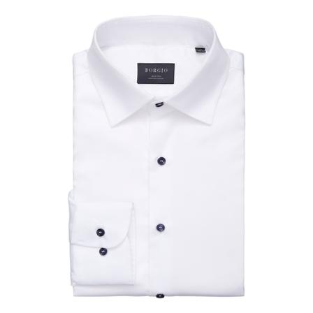 Borgio, koszula fasano 00249 długi rękaw slim fit Biały, Mężczyzna, Rozmiar: L