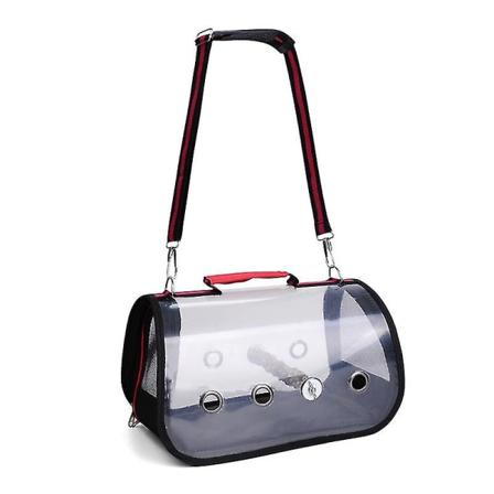 Parrotburburen för resor, ryggsäck för papegojor med stående pinne, röd, 1 st