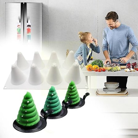 8 Hulrum Juletræ Silikoneform Julekage Værktøjer