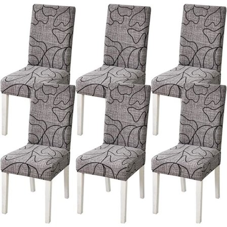 Stoltrekk, 6-pakning, Stretch, Avtakbare, Vaskbare, Korte, Beskyttelse for Spisestolputer, for Hotell, Spisestue, Seremonier