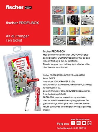 FISCHER SORTIMENTSBOKS 4MED 45 DUOPOWER + 10 DUOTEC + 36 SKRUER