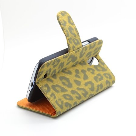 Leopard Pungeetui til Samsung Galaxy S4 i9500 (Gul)