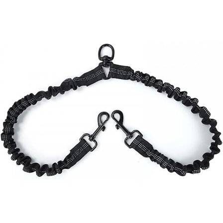 Kaksoiskoiran talutin, 360 astetta pyörivä kaksoiskoukku koiran talutin heijastava 2 koiran kävelyyn ja koulutukseen