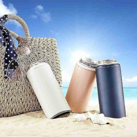 12 Oz Stålkyltank Isolerad Vakuumölkylare Dubbelväggig Smal Burkkyl