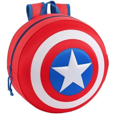 Safta 3D barnrund Captain America ryggsäck - rojo, azul y blanco - TU