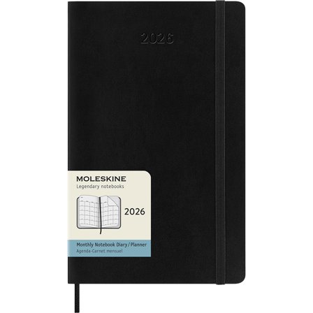 Moleskine Kalender 12M Monthly 2026 Softcover Large Black