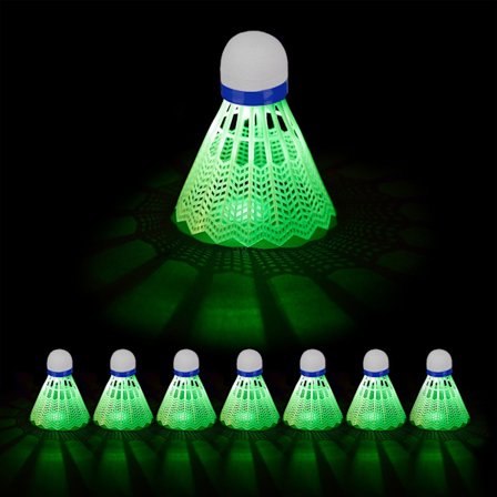 #Sæt af 8, farverige wick badminton bold shuttlecock lysende#