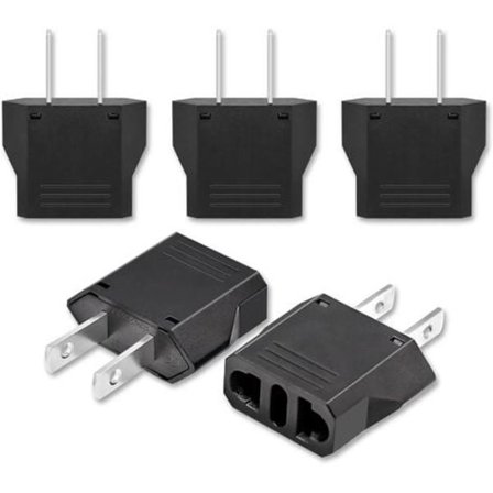 TS-5x Reiseadapter, adapter Frankrike til USA, USA-adapter, USA-adapter, Canada-adapter, Universell Adapter