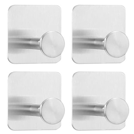 Smart 4-pak Selvklæbende Kroge – 20 kg Kapacitet | Stærke Håndklædeholdere til Badeværelse & Køkken, Insta-Sommerhænger uden Boring