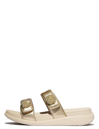 FitFlop | F-Mode Go Beadie-Button Adj. Flatform 2-Bar Slides | 39