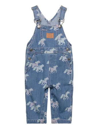 Copenhagen Colors | Organic Denim Baby Overalls W. Unicorn Print | 68