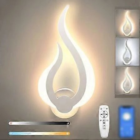 2.4G Kaukosäätimellä varustettu seinävalaisin sisätiloihin LED 10W Himmennettävä 3 värilämpötilaa Moderni seinävalaisin Kolmivärinen valaistus Yövalo 