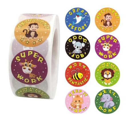 500st Stickers Klistermärken - Djur Motiv - Cartoon Multifärg