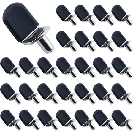 30 st svarta hyllstöd, 5 mm L-formade hyllstöd med